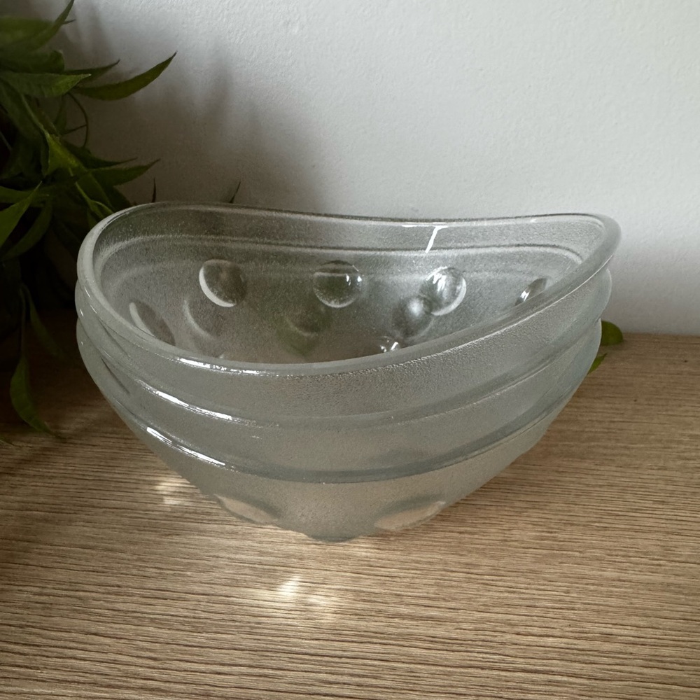 Clear Glass Dessert Bowls with Polka Dots